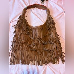Syra Carús Leather Fringe Hobo Bag Made in Mexico